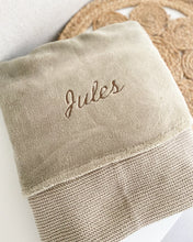 Afbeelding in Gallery-weergave laden, Deken Wieg 75x100cm Basic Knit OLIVE GREEN FLEECE