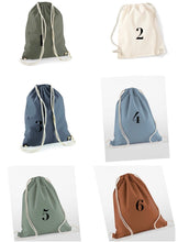 Afbeelding in Gallery-weergave laden, Geborduurde turnzakken in verschillende kleuren