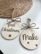 Afbeelding in Gallery-weergave laden, Houten GROTE en KLEINE kerstballen