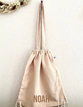 Afbeelding in Gallery-weergave laden, BEIGE turnzak (handvaten) met borduring