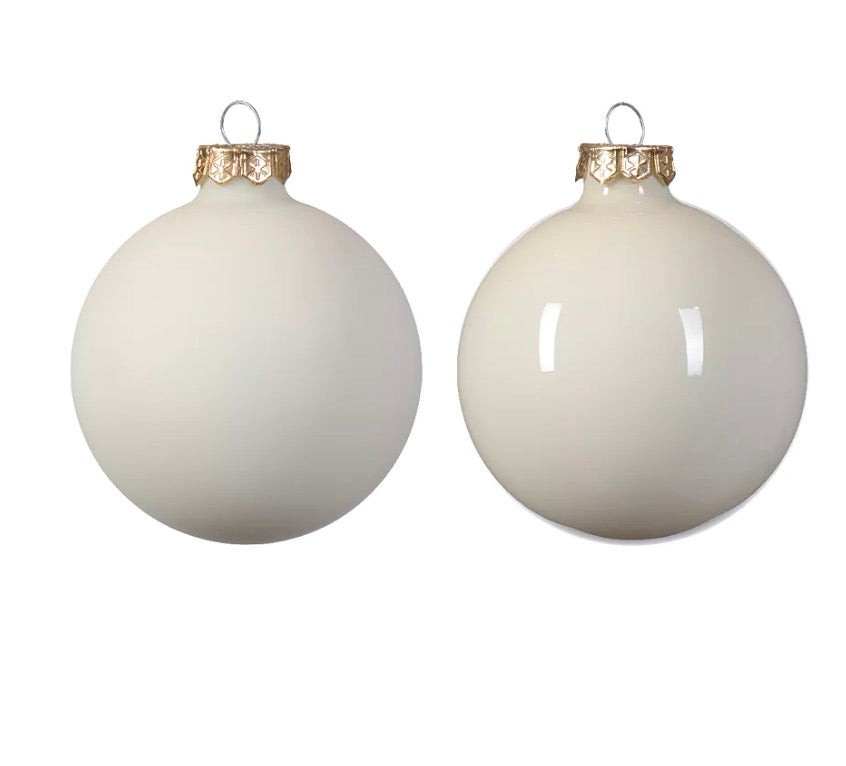 Ivory kerstbal met naam