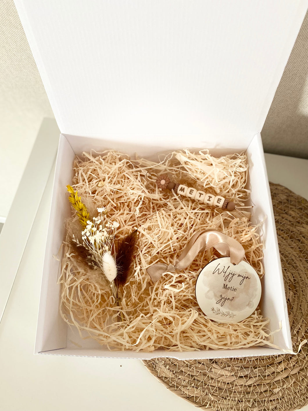 Gelukbox hanger  en sleutelhanger