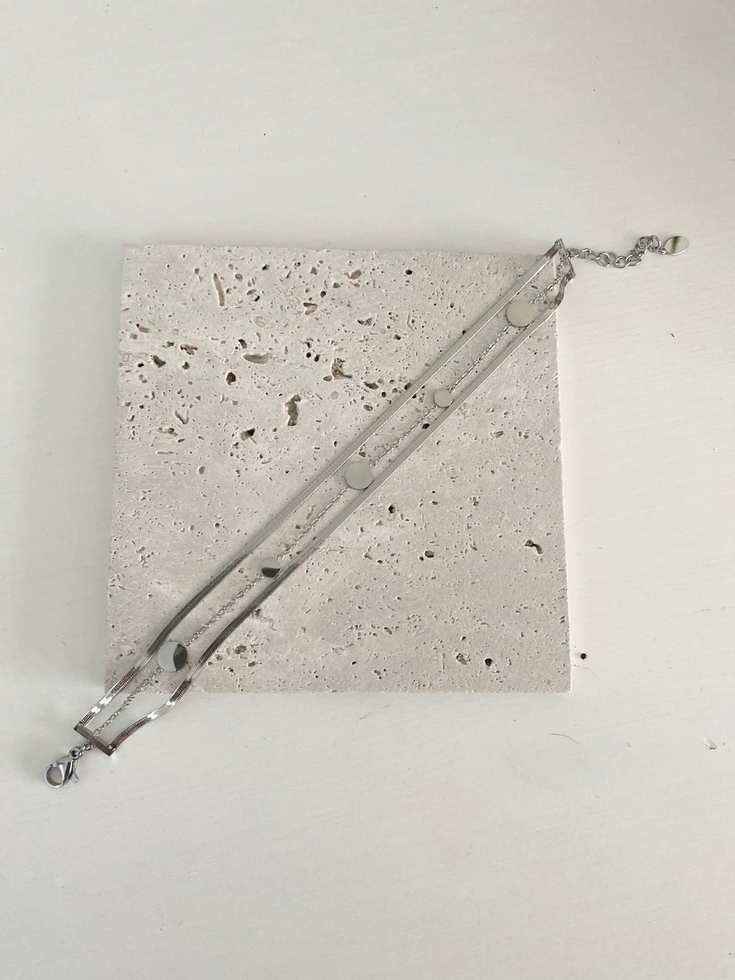 Zilveren trio armband