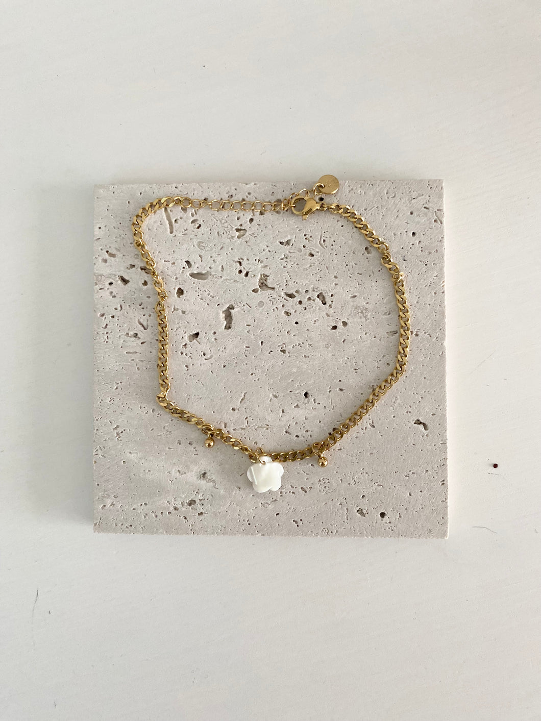Gouden klavertjevier - enkelarmband