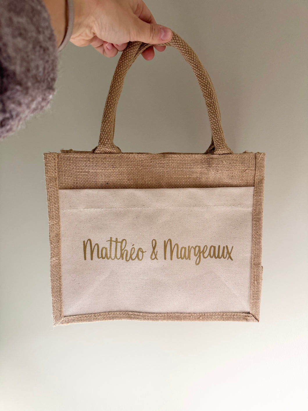 Kleine shopper met bedrukking