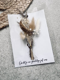 Mini droogbloem boeketje met bijpassend kaartje