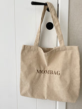 Afbeelding in Gallery-weergave laden, Mommybag/ schooltas/ werktas ribbelstof BEIGE met borduring
