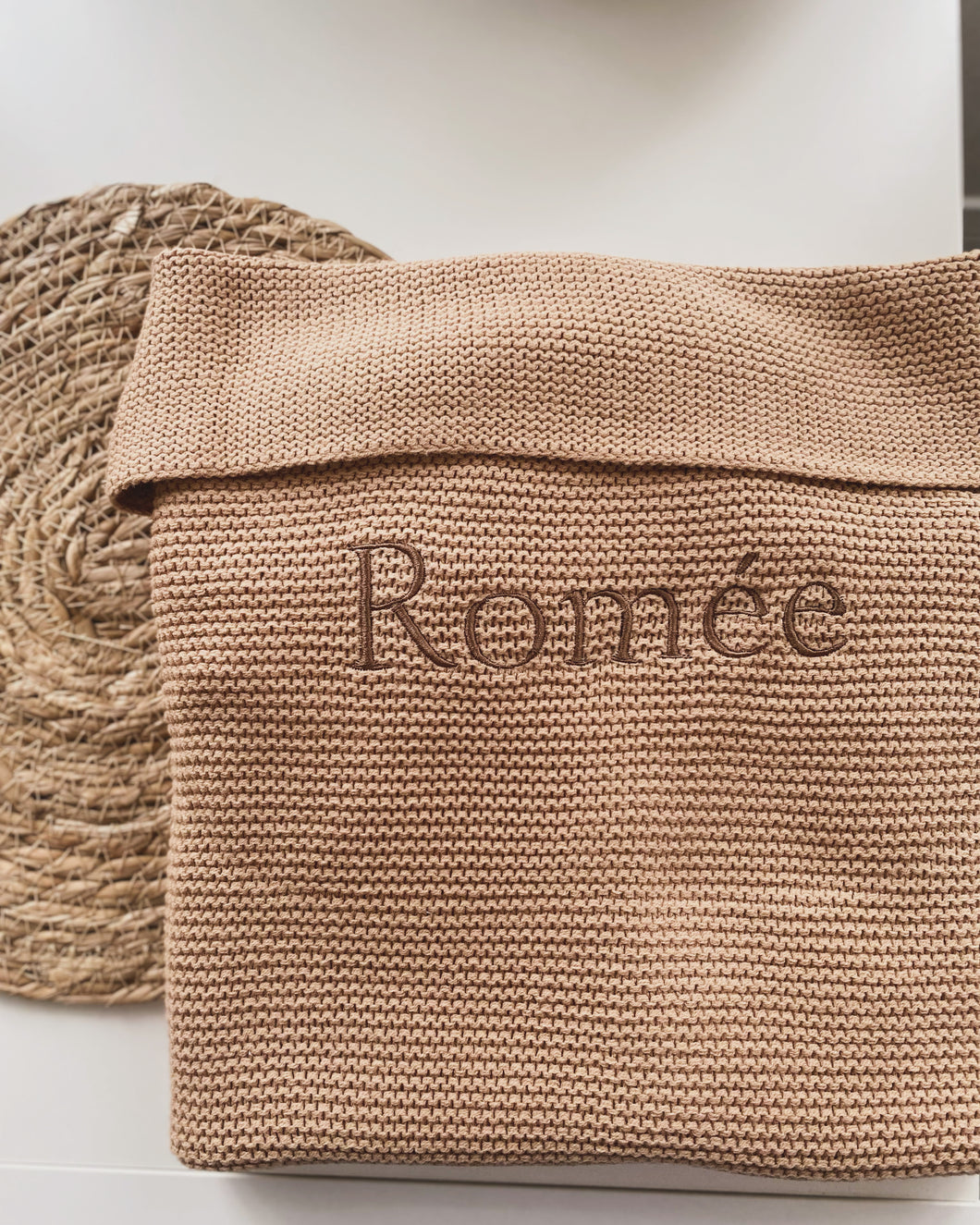 Deken Wieg 75x100cm Basic Knit in BISCUIT