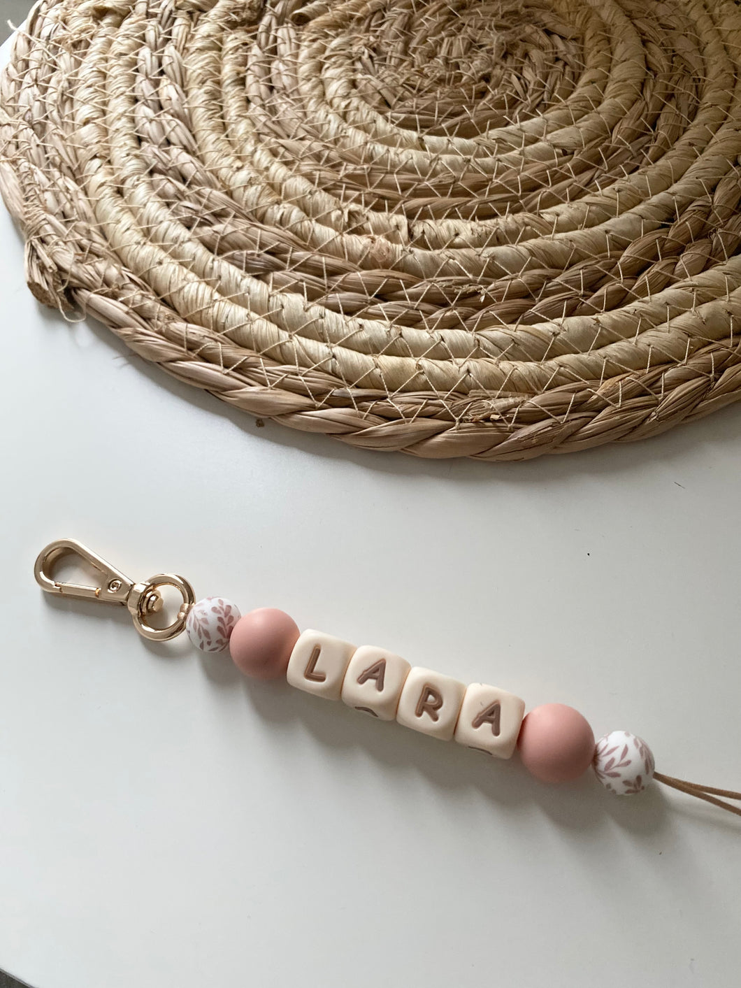 Roze blaadjes sleutelhanger